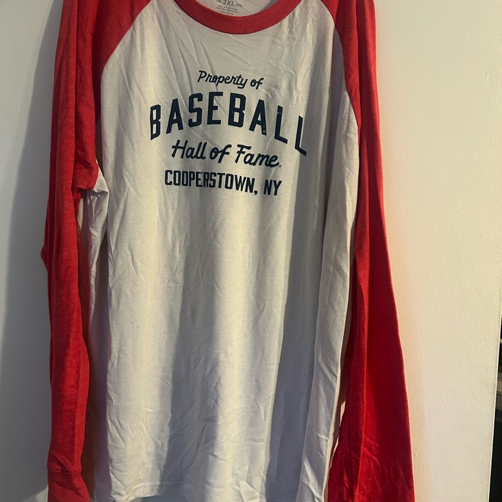 League Red and White Raglan Shirt